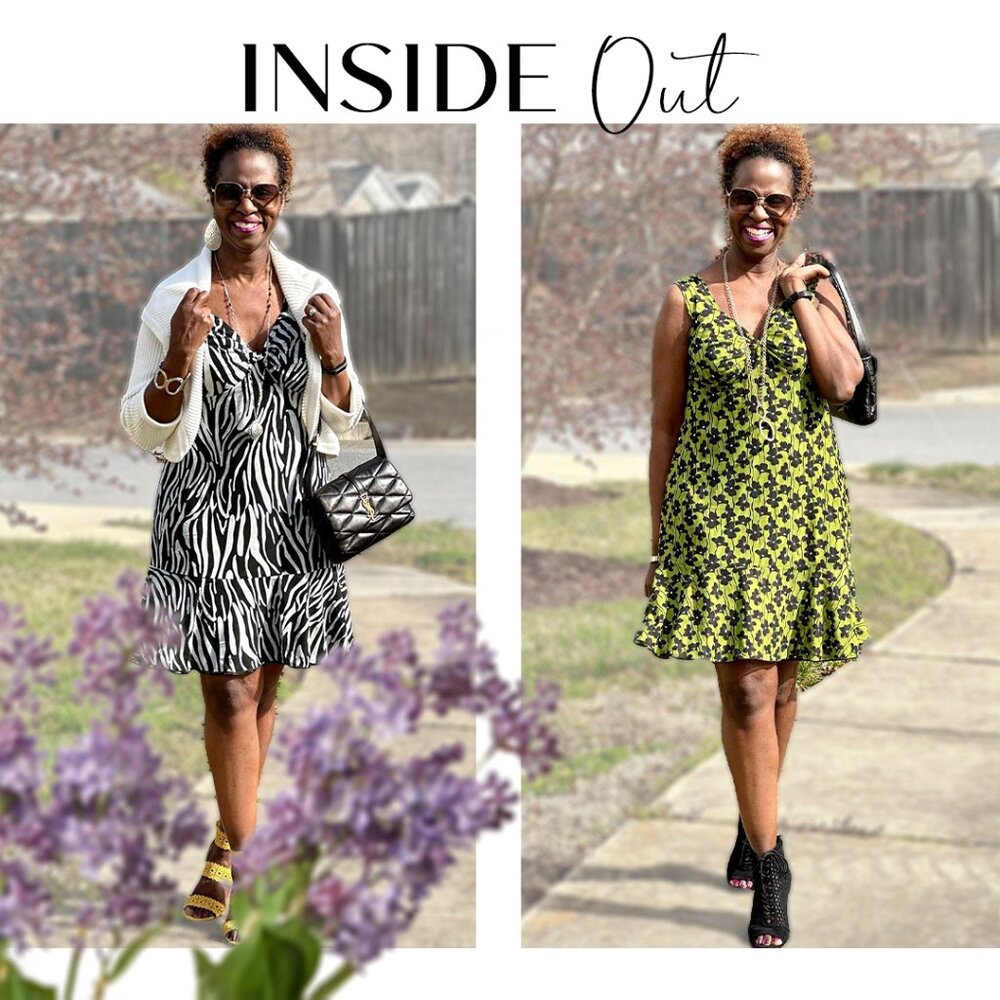 NWOT Cabi Samba dress Reversible Zebra to Floral 2 in 1.